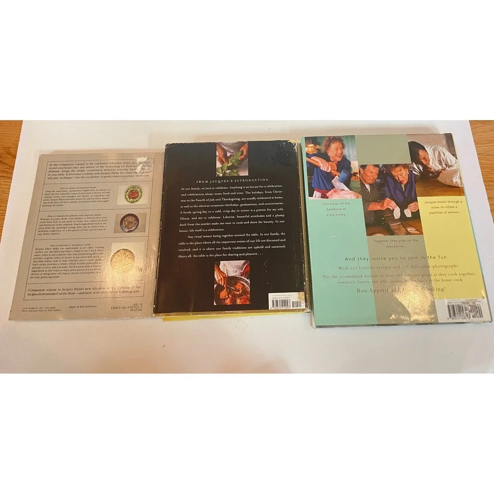 Jacques Pepin‎ Julia Child Cookbook Set 3 Books Everyday Cooking Celebrates Home
